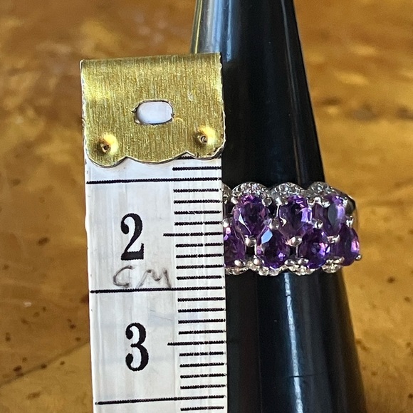 Genuine Amethyst Sterling Silver Ring Size 7 - Picture 7 of 9